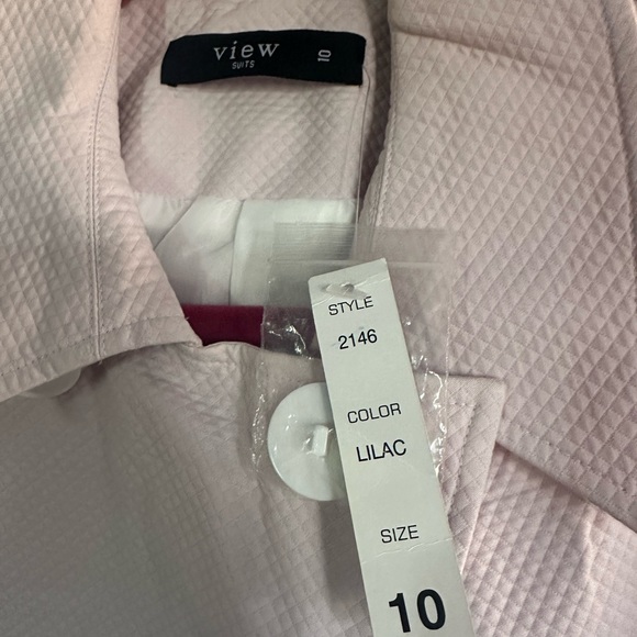 View Size 10 color light lilac jacket and white pant - Picture 2 of 10